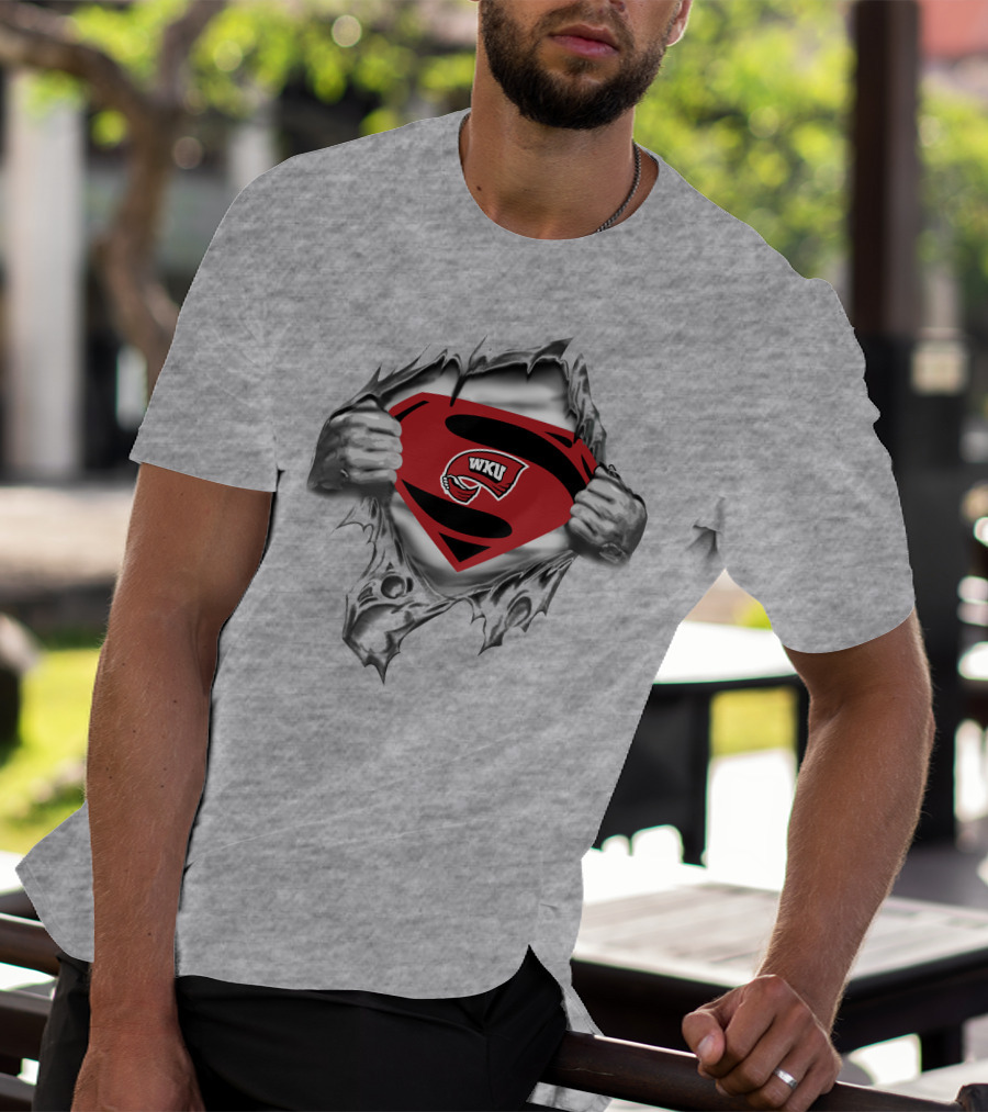 Wku Western Kentucky Hilltoppers Superman Logo Tear T-Shirt