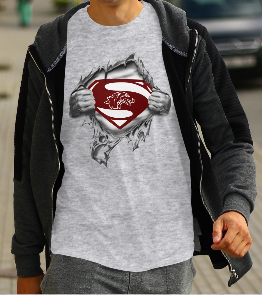 Southern Illinois Saluki Superman Logo Burst T-Shirt