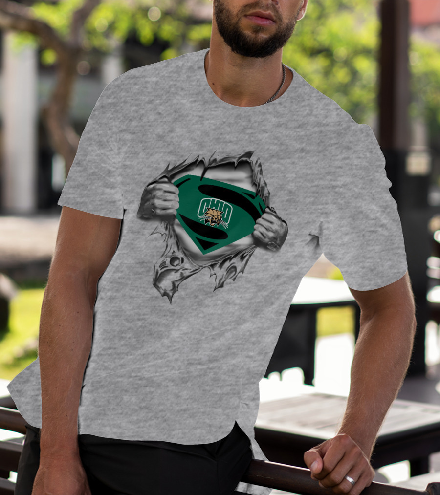 Ohio Bobcats Superman Logo Rip T-Shirt