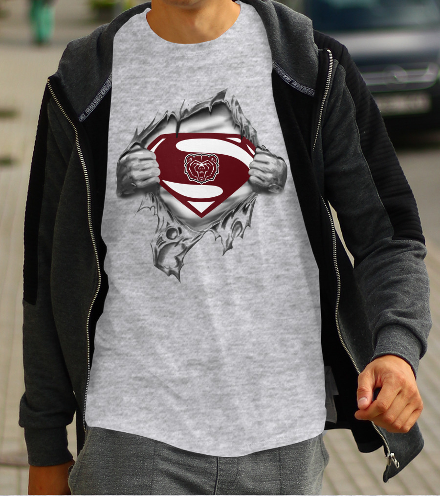 Missouri State Bears Superman Logo Rip T-Shirt