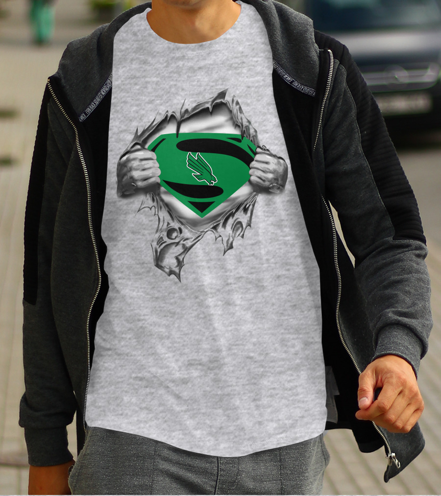 North Texas Mean Green Superman Logo Eagle T-Shirt