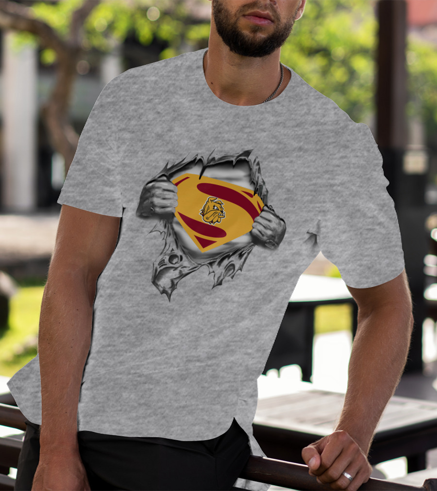 Duluth Bulldogs Superman Logo Inside Torn Chest T-Shirt