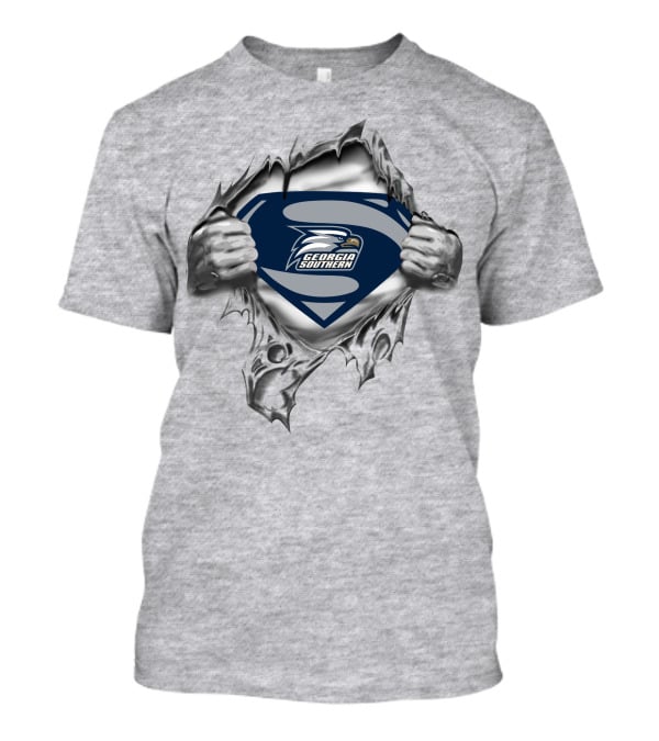 Georgia Southern Eagles Superman Logo Chest Tear T-Shirt