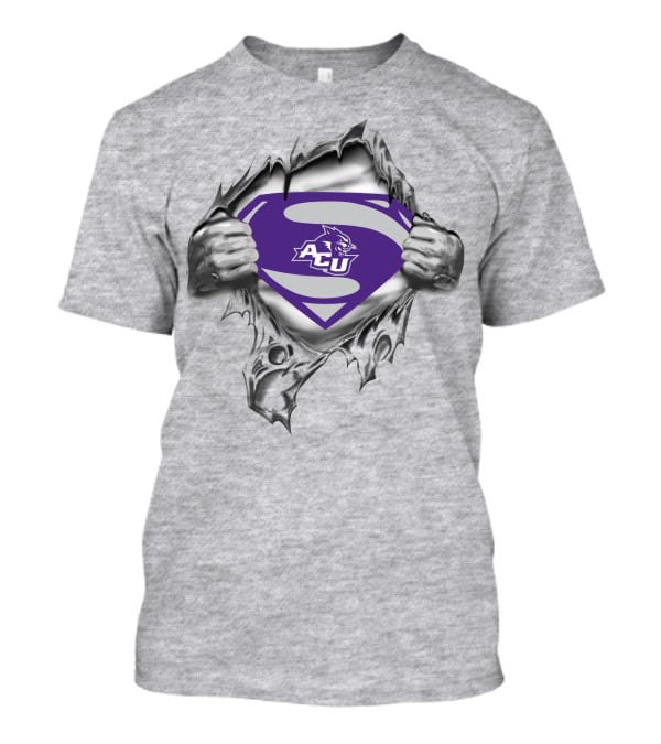 Acu Wildcats Superman Logo Fusion Abilene Christian Wildcats T-Shirt
