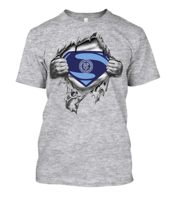 New York City Fc Superman Emblem Rip T-Shirt