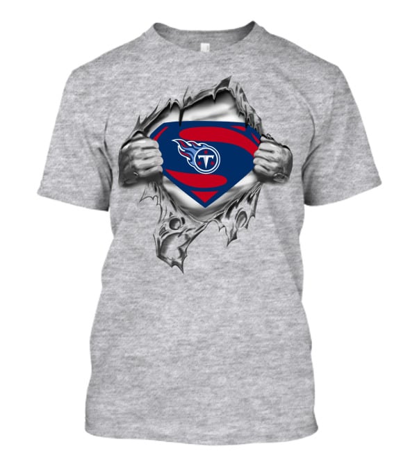 Tennessee Titans Superman Logo Torn Metal T-Shirt
