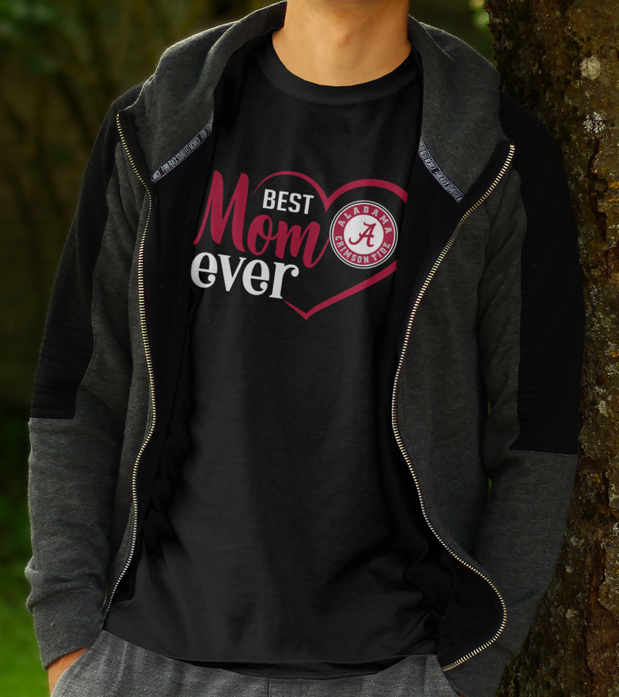 Best Mom Ever Alabama Crimson Tide Heart T-Shirt