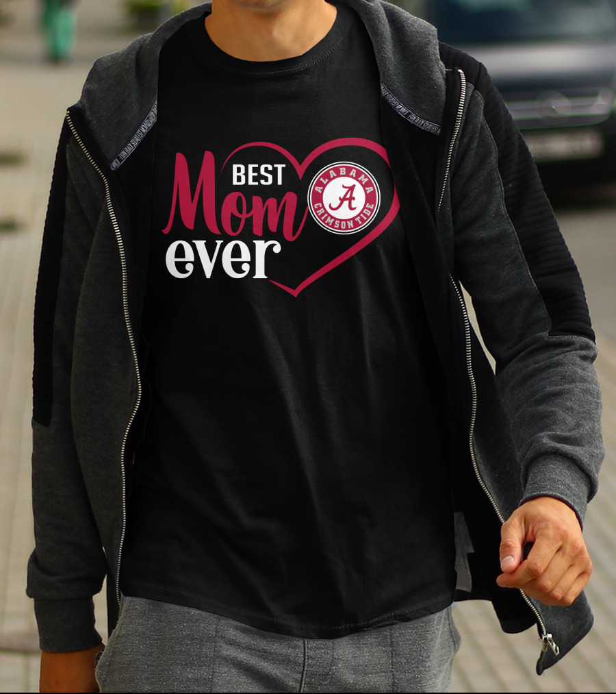 Best Mom Ever Alabama Crimson Tide Heart T-Shirt