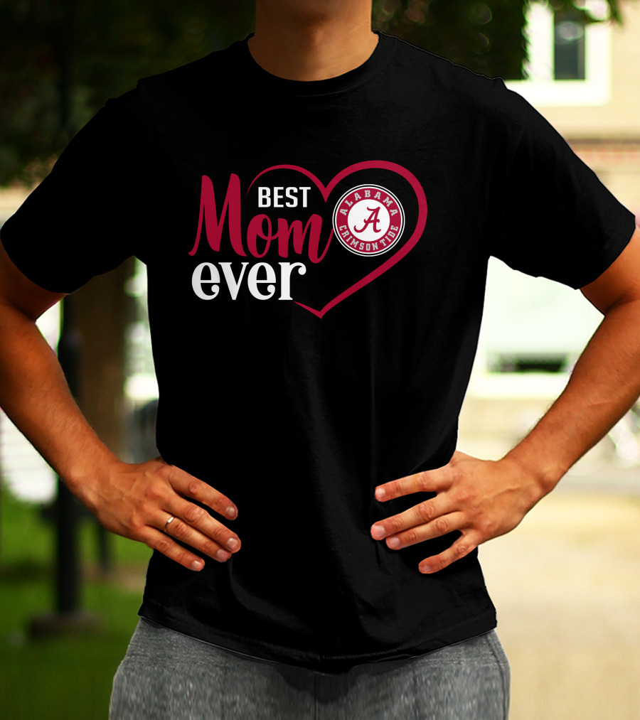 Best Mom Ever Alabama Crimson Tide Heart T-Shirt