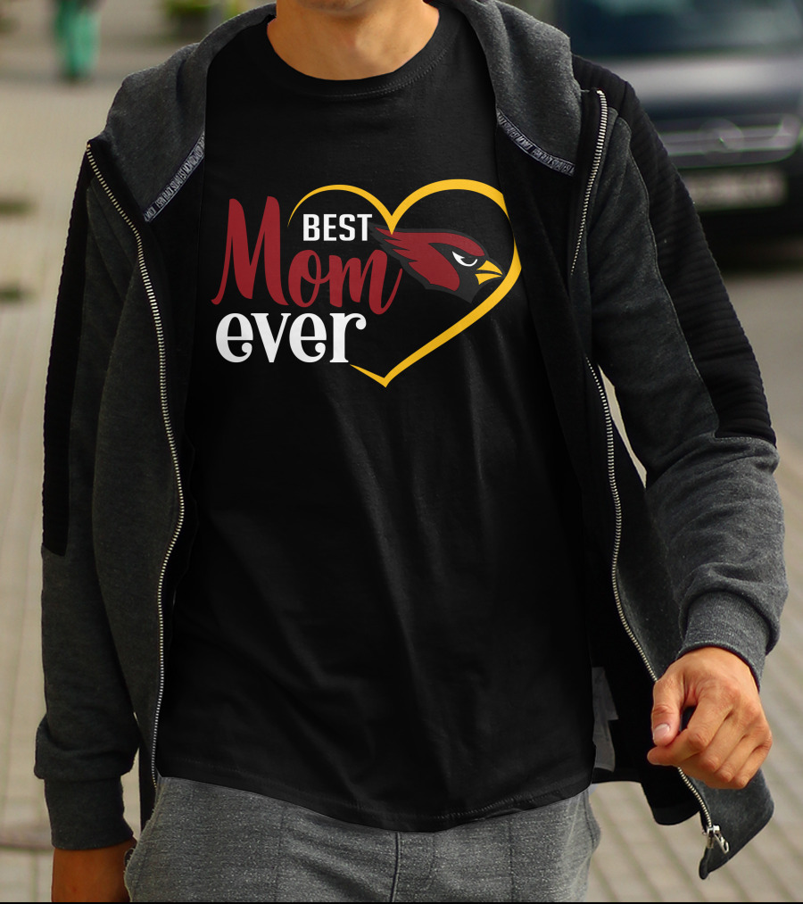 Arizona Cardinals Best Mom Ever Heart T-Shirt