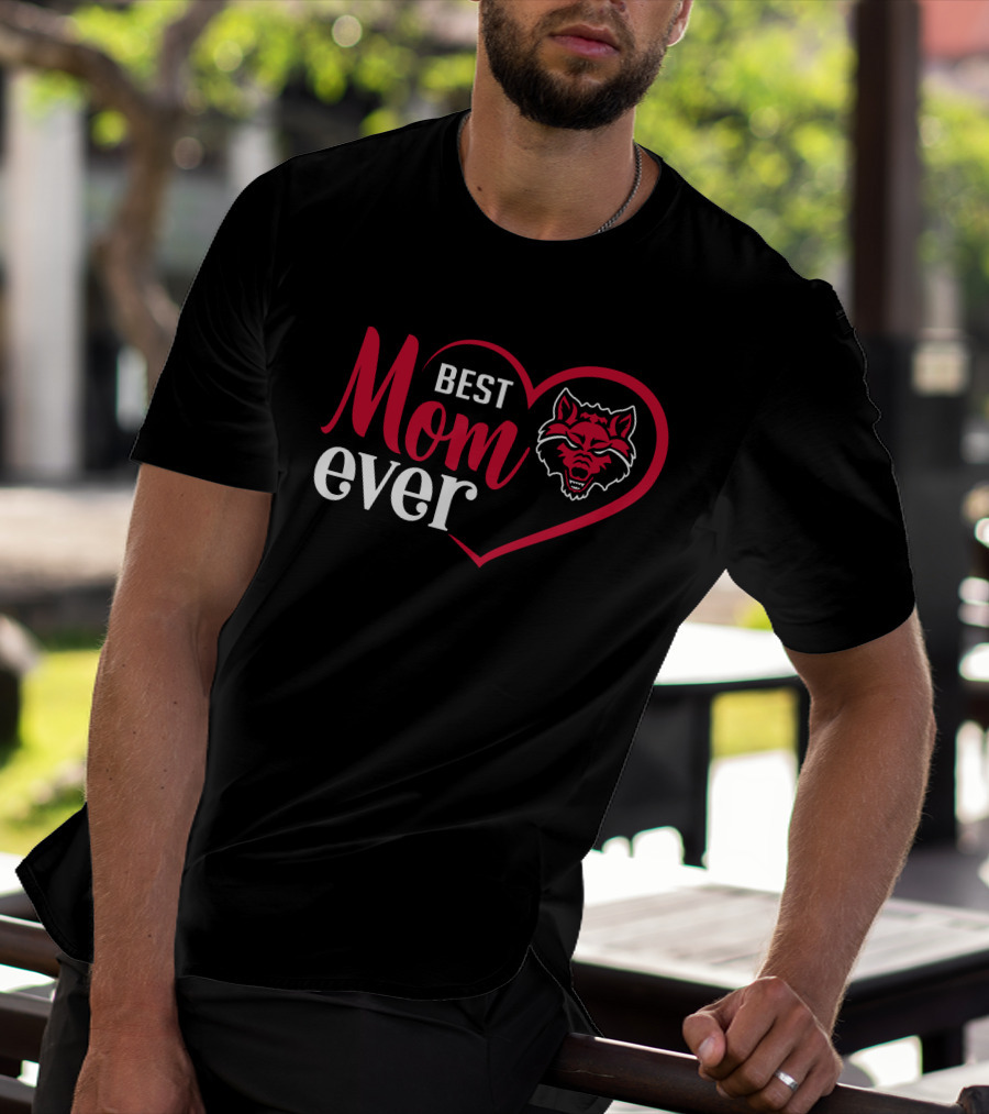 Arkansas State Red Wolves Best Mom Ever Heart T-Shirt