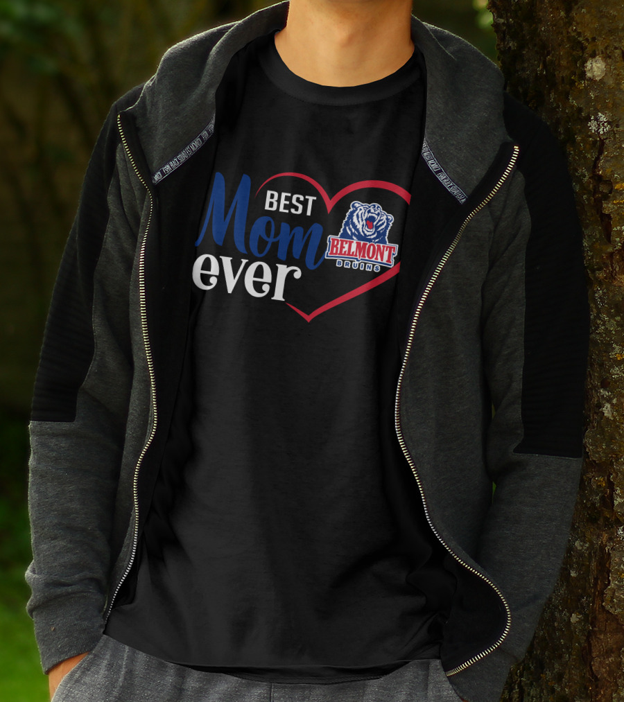 Belmont Bruins Best Mom Ever Heart T-Shirt