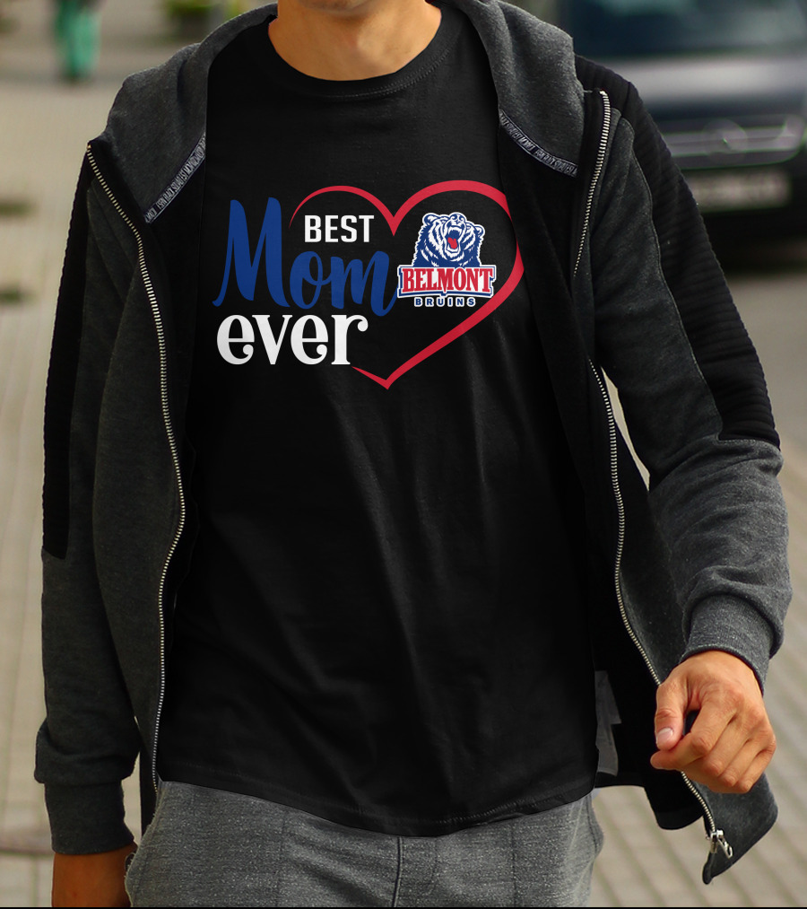 Belmont Bruins Best Mom Ever Heart T-Shirt