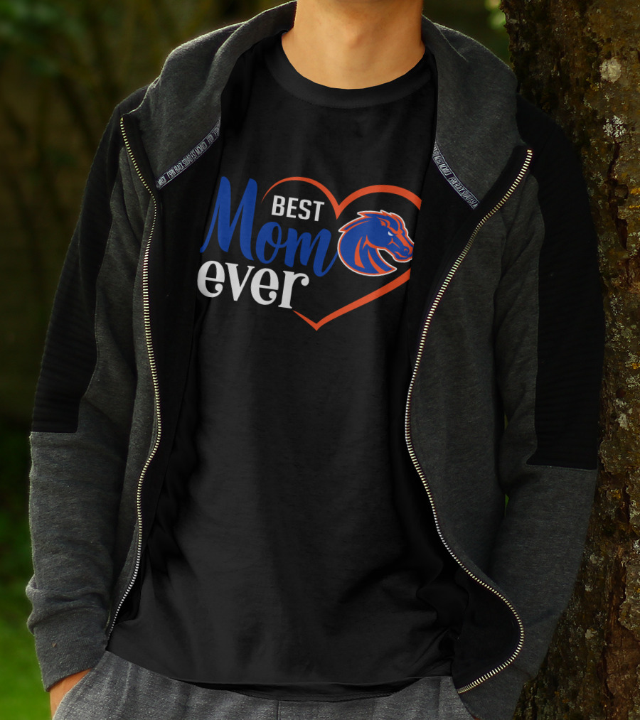 Best Mom Ever Boise State Broncos Heart T-Shirt