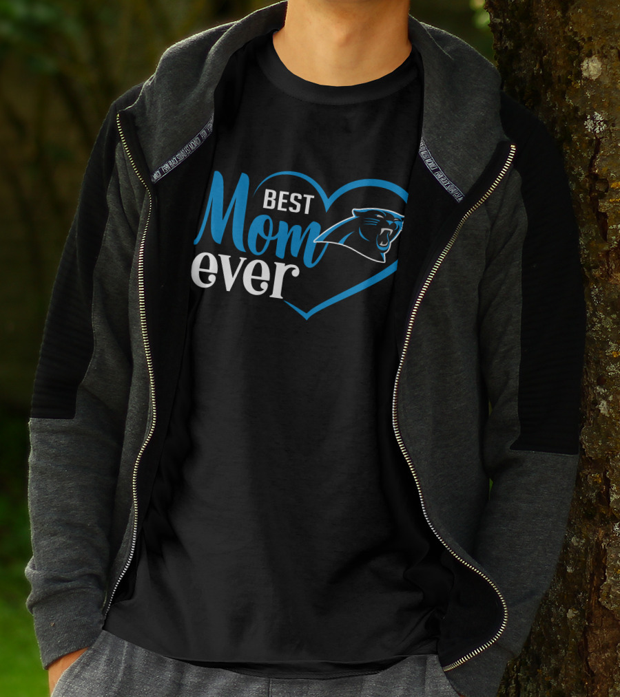 Best Mom Ever Carolina Panthers Heart T-Shirt
