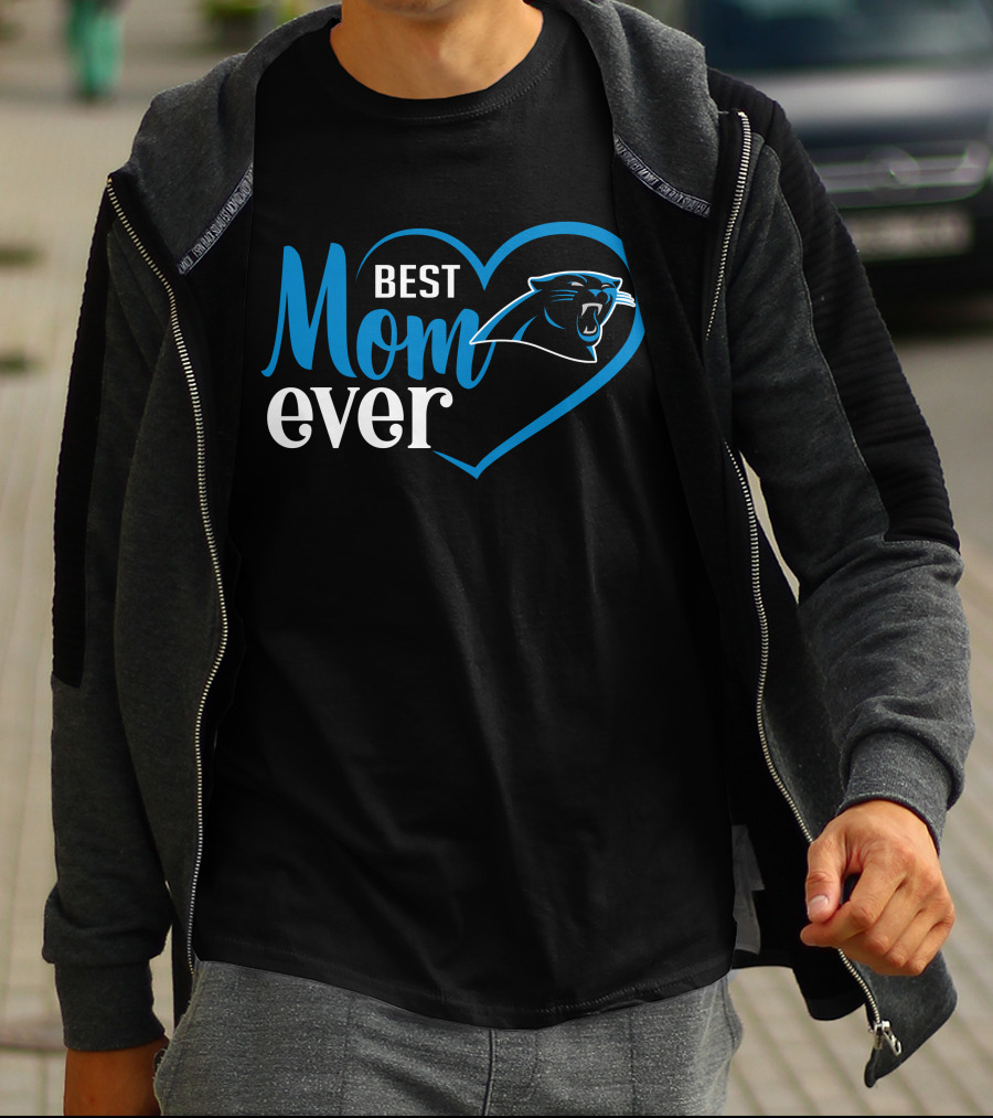 Best Mom Ever Carolina Panthers Heart T-Shirt
