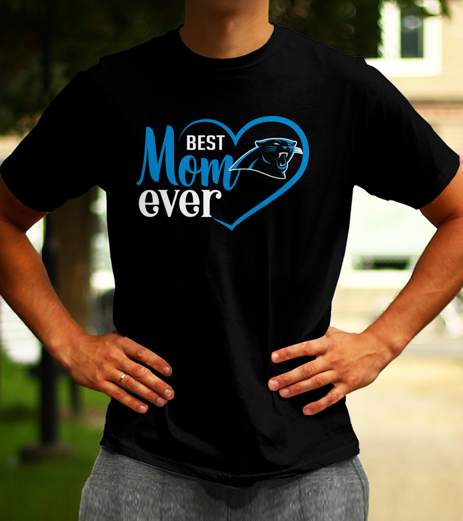 Best Mom Ever Carolina Panthers Heart T-Shirt