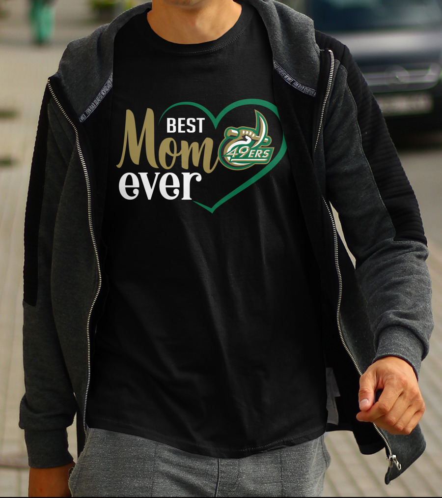 Charlotte 49ers Best Mom Ever Heart T-Shirt