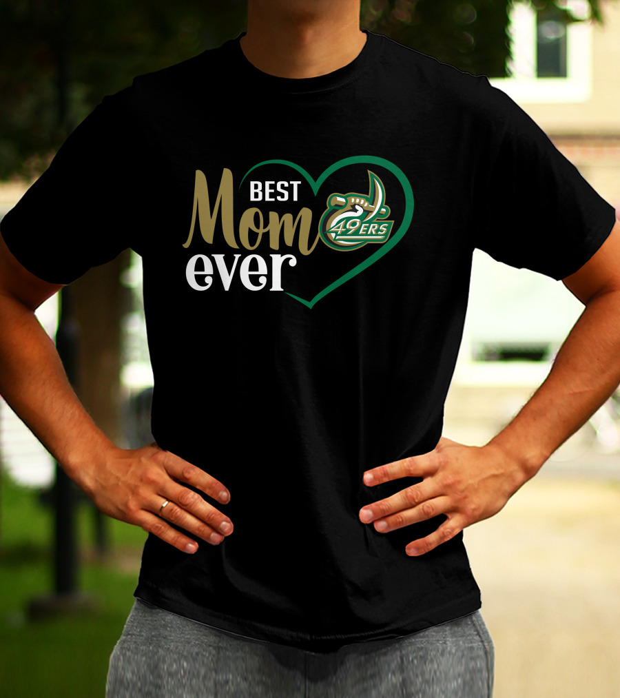Charlotte 49ers Best Mom Ever Heart T-Shirt