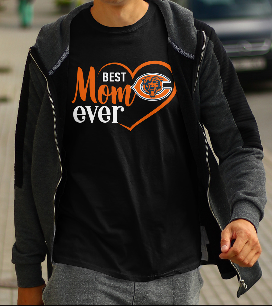 Chicago Bears Best Mom Ever Heart T-Shirt