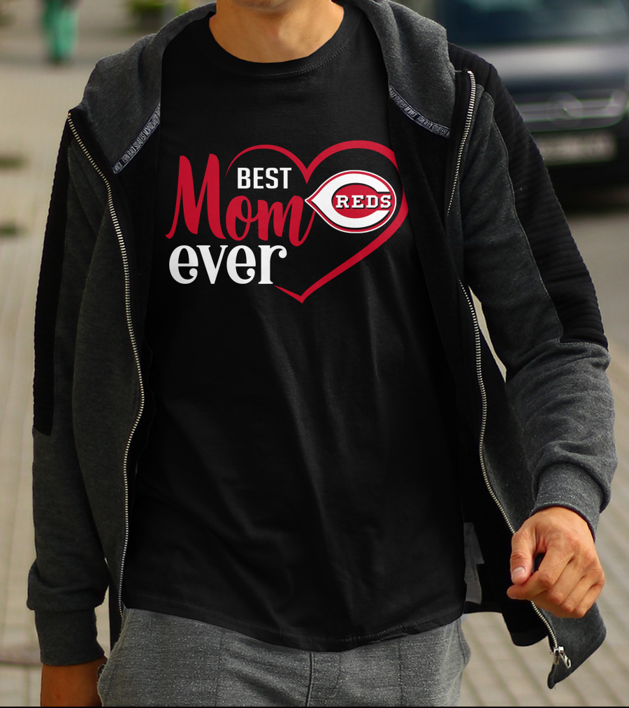 Cincinnati Reds Best Mom Ever Heart T-Shirt
