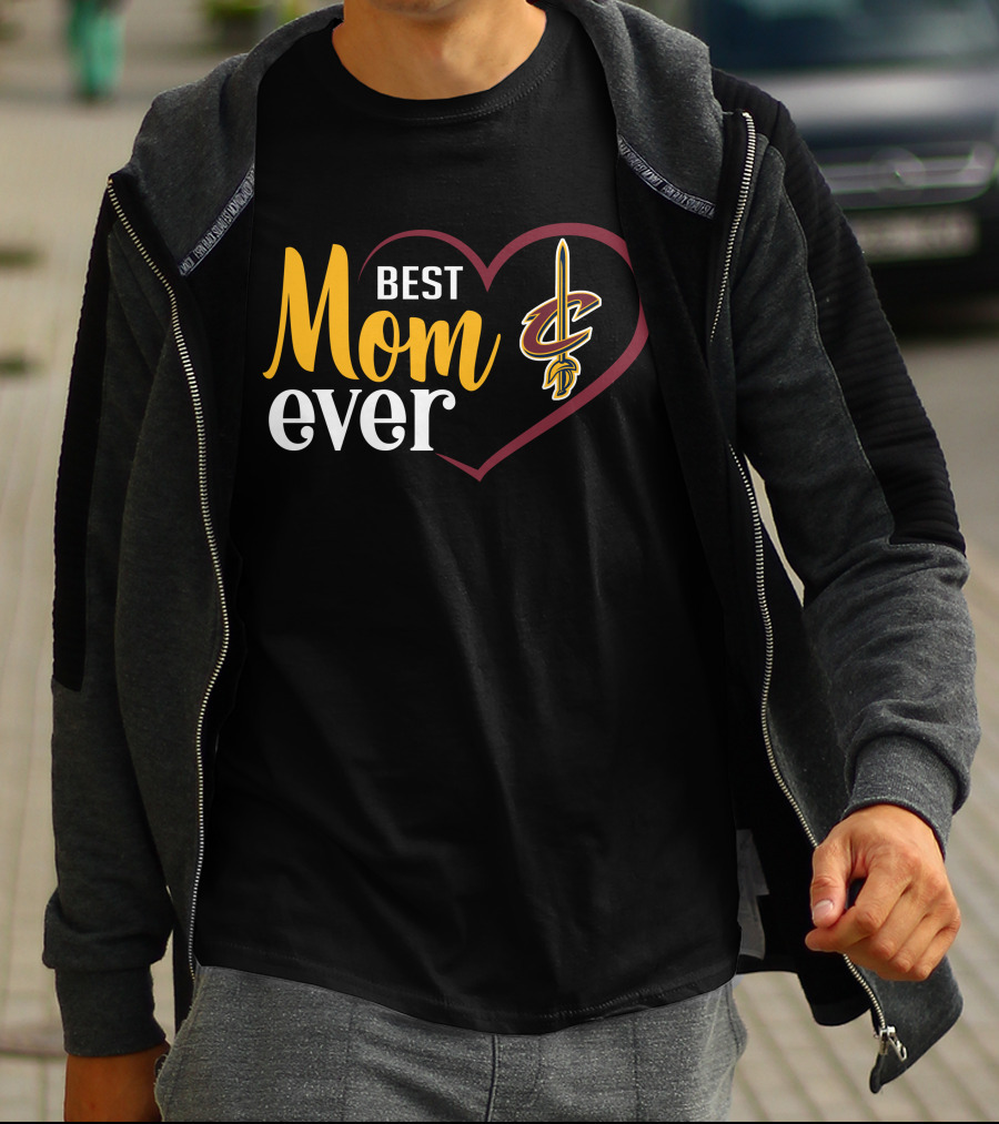 Cleveland Cavaliers Best Mom Ever Heart T-Shirt