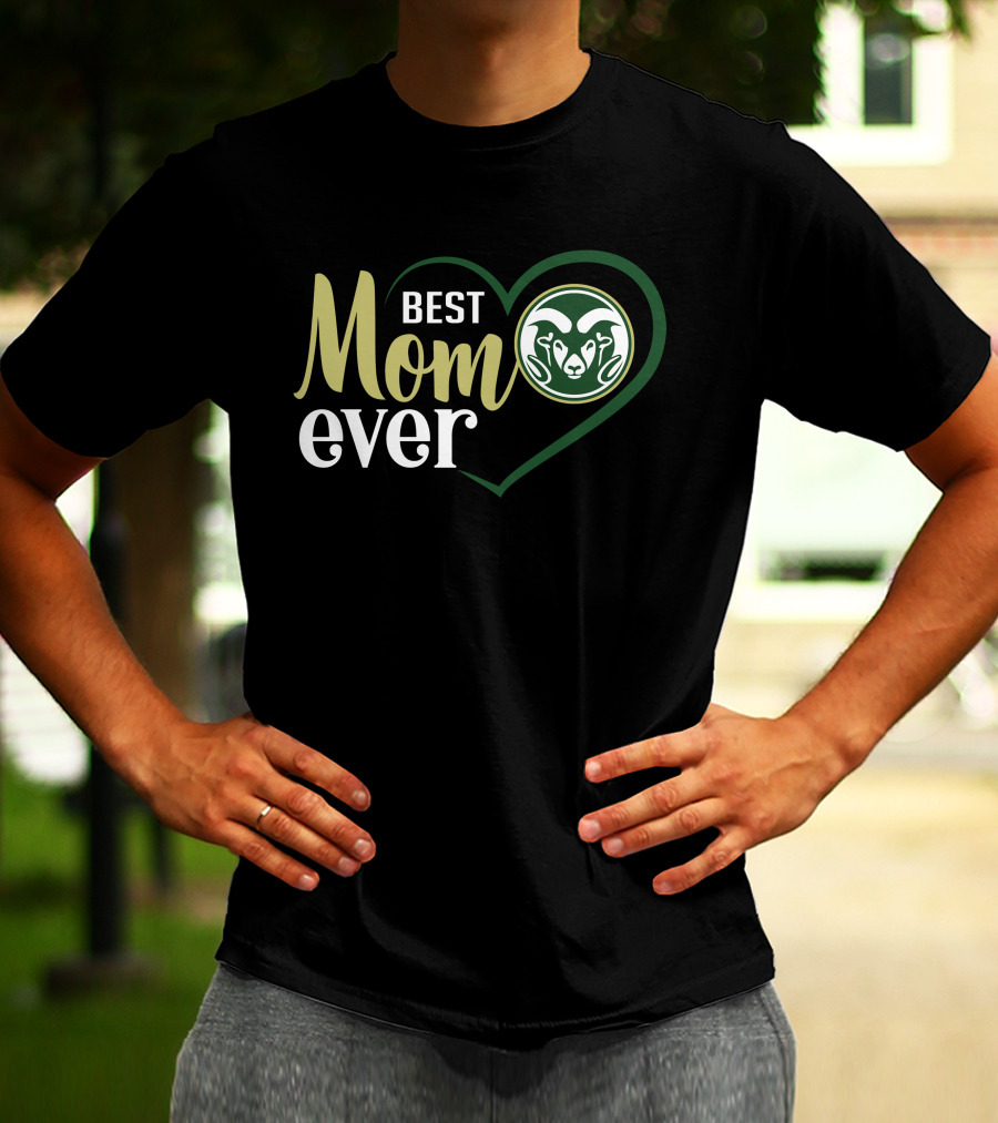 Best Mom Ever Colorado State Rams Heart Logo​ T-Shirt