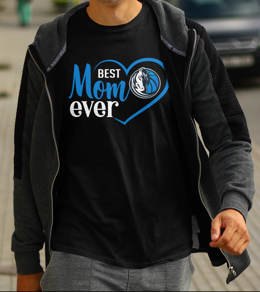 Dallas Mavericks Best Mom Ever Heart T-Shirt