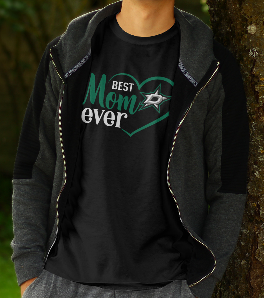 Dallas Stars Best Mom Ever Heart T-Shirt