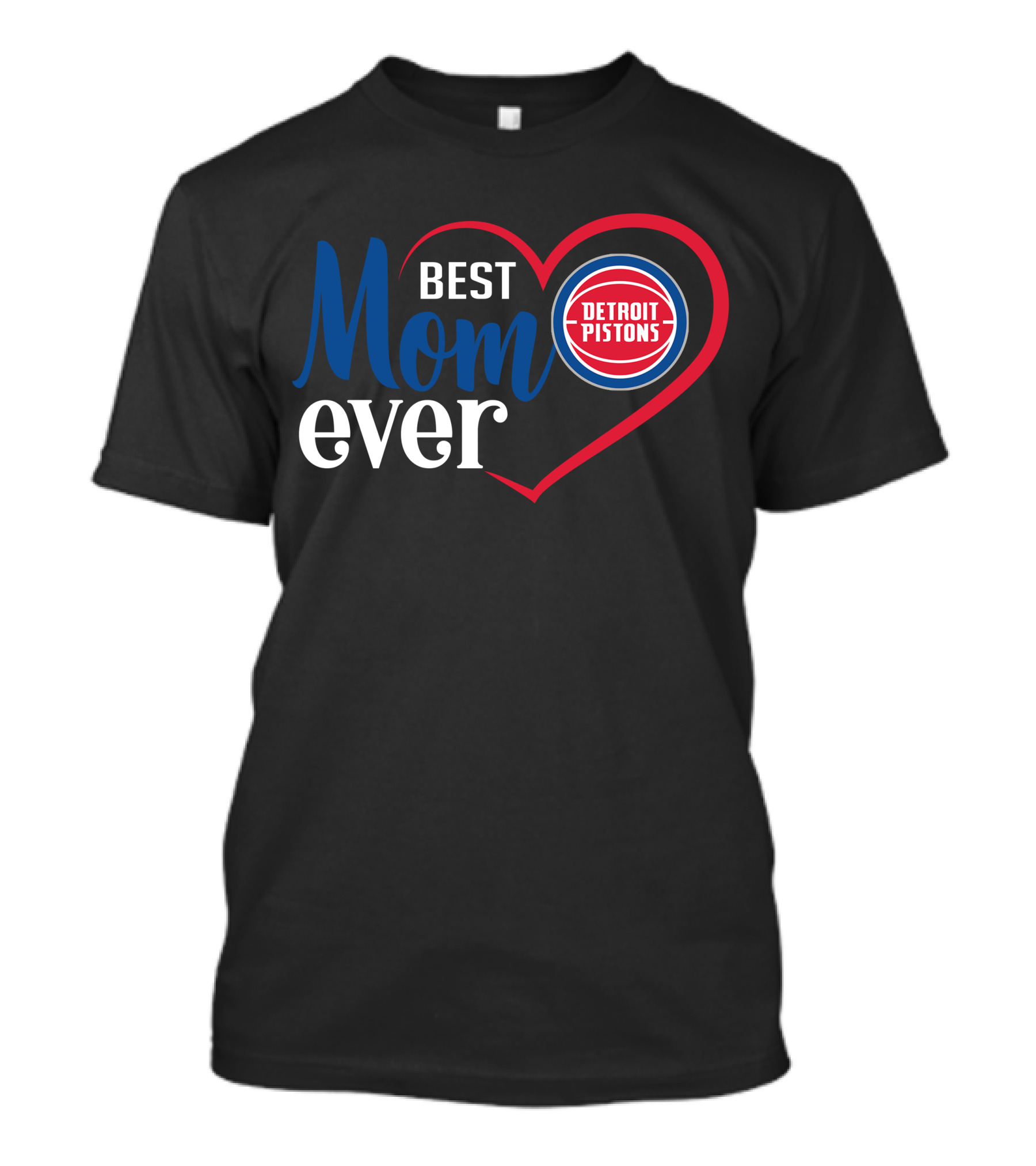 Detroit Pistons Best Mom Ever Heart T-Shirt