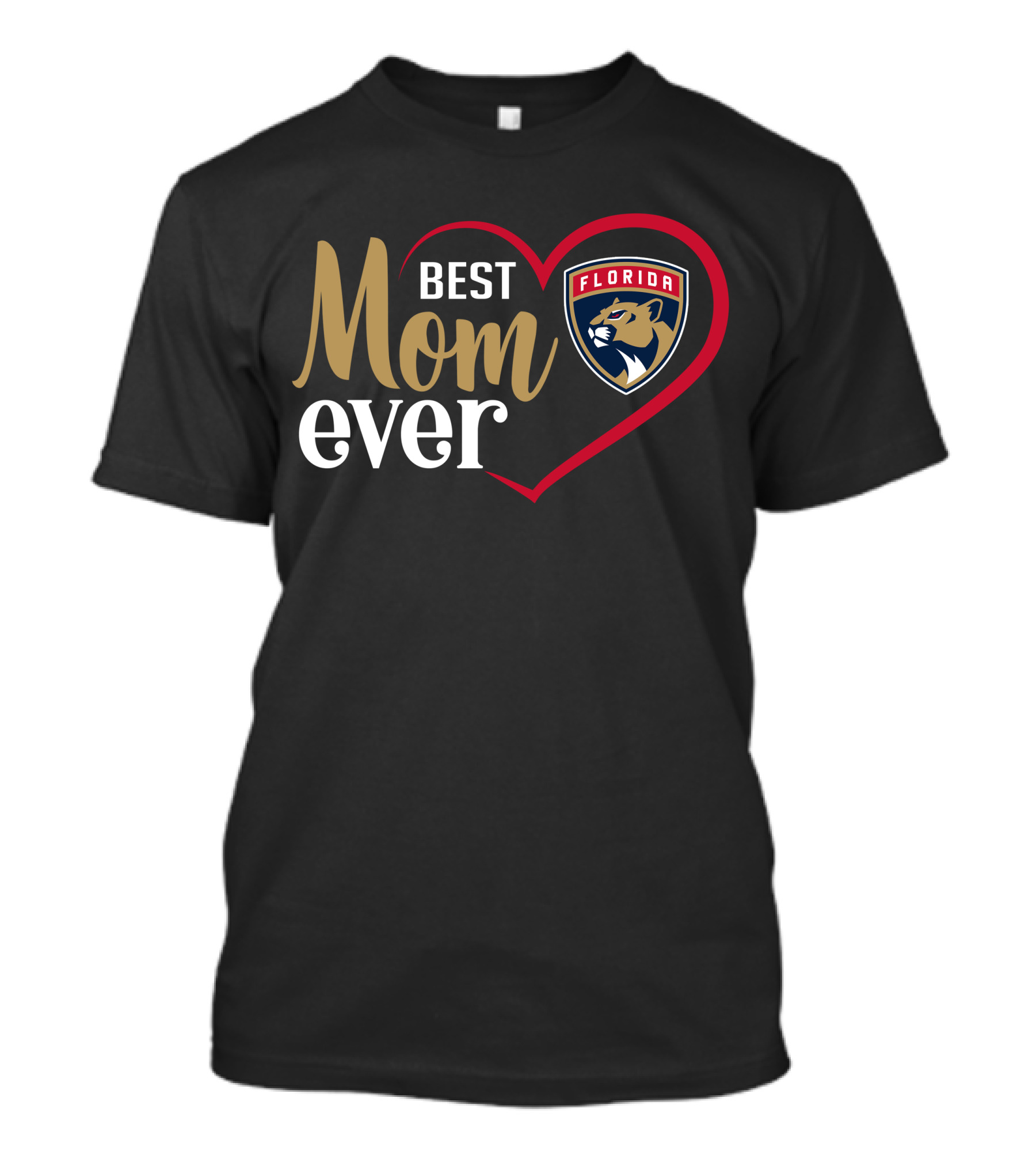 Florida Panthers Best Mom Ever Heart T-Shirt