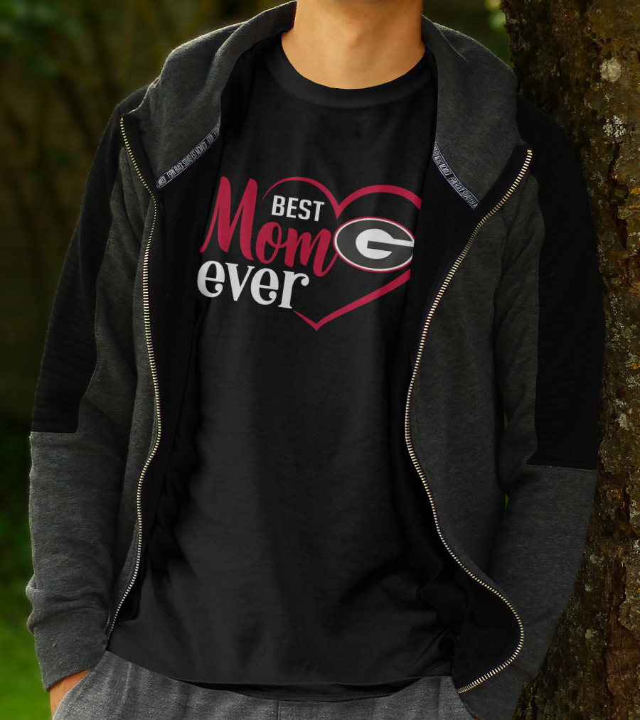 Georgia Bulldogs Best Mom Ever Heart T-Shirt