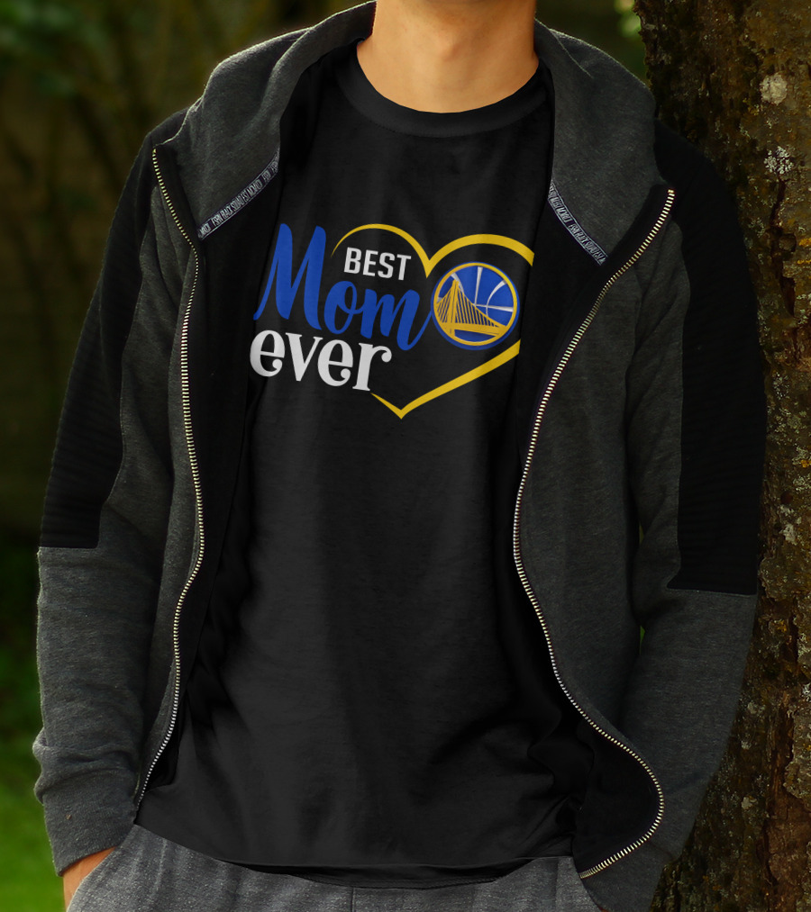 Golden State Warriors Best Mom Ever Heart And Basketball T-Shirt