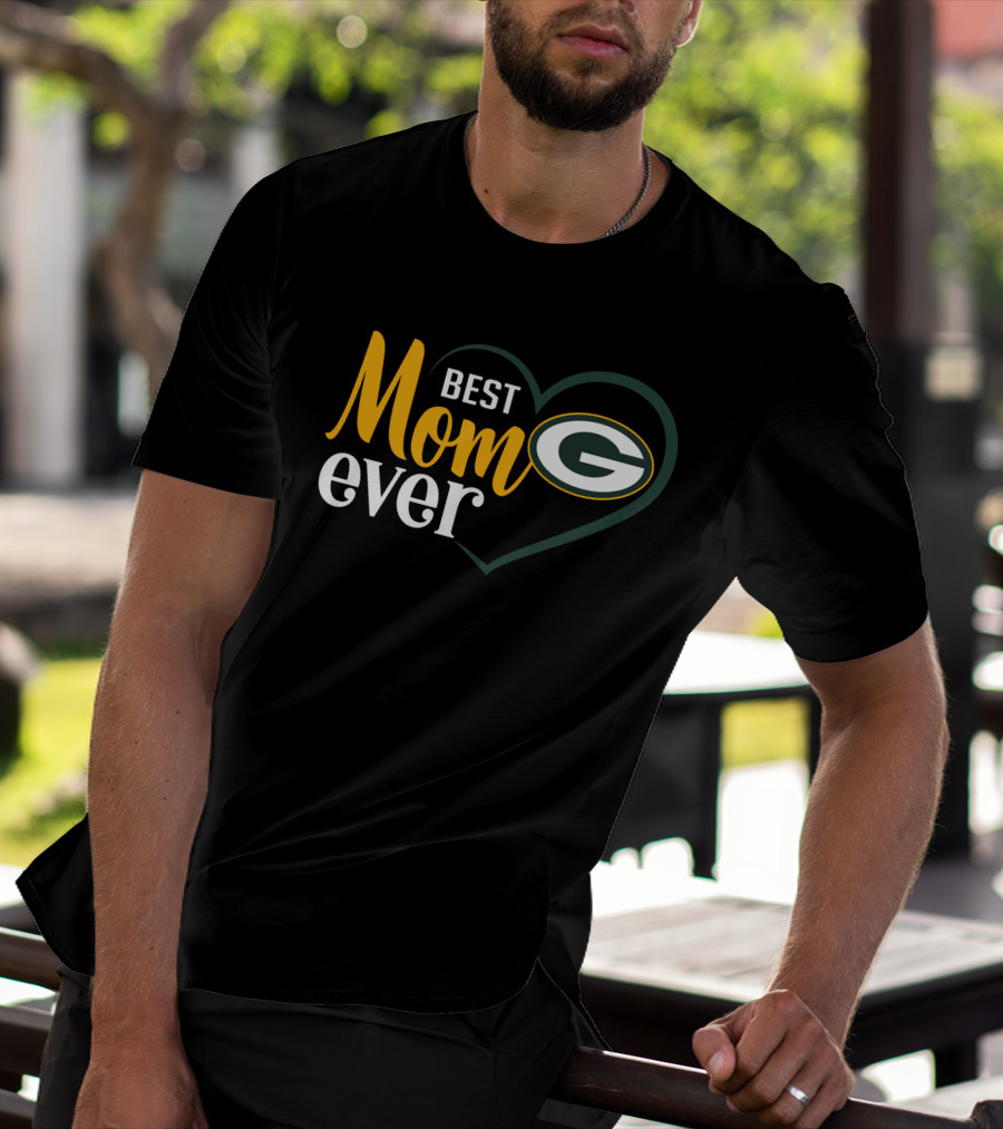 Green Bay Packers Best Mom Ever Heart T-Shirt
