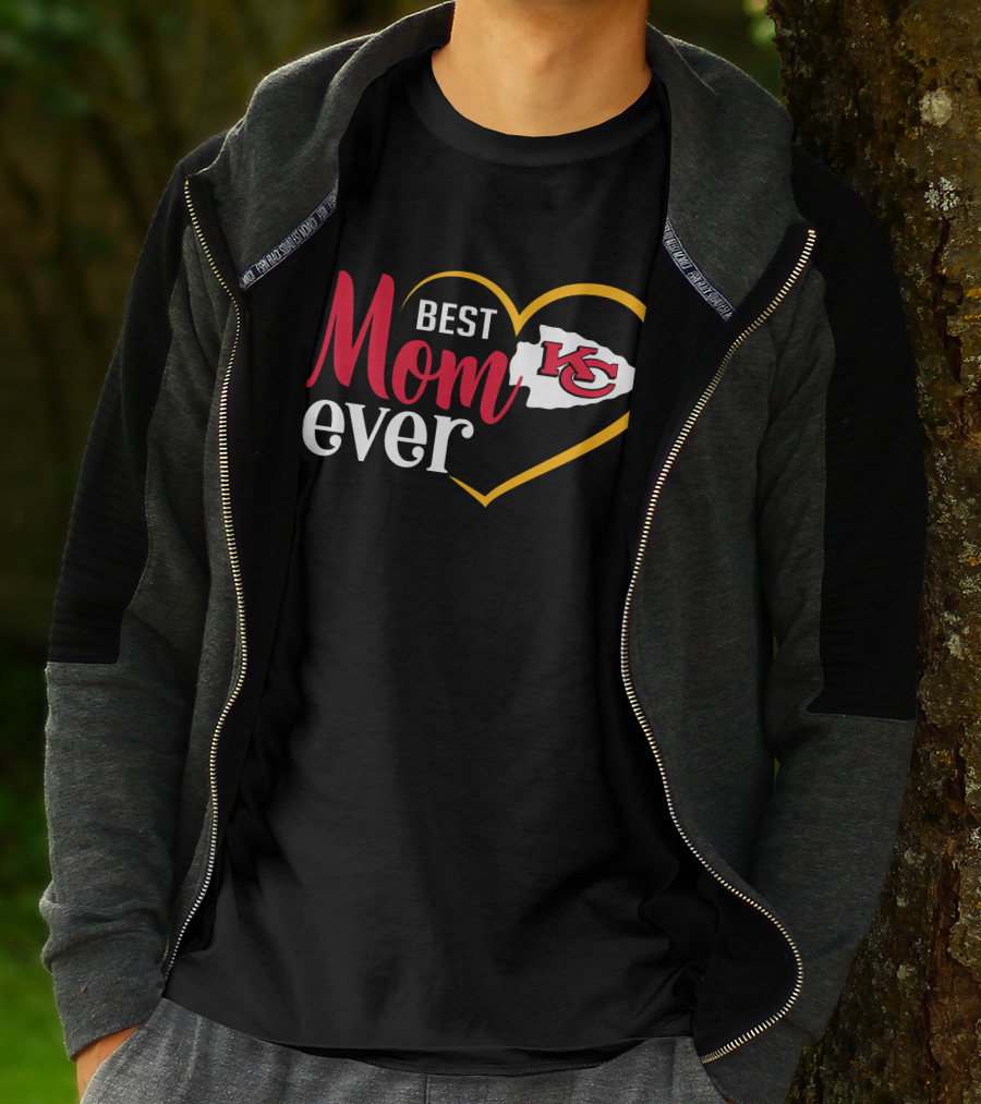 Best Mom Ever Kansas City Chiefs Heart T-Shirt