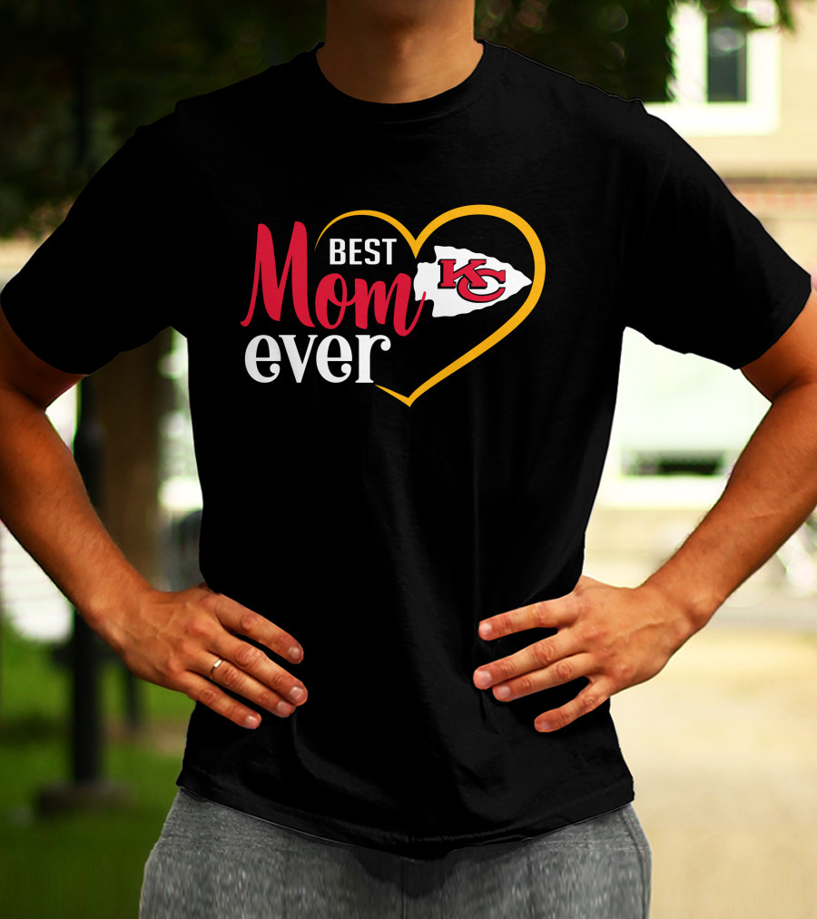 Best Mom Ever Kansas City Chiefs Heart T-Shirt