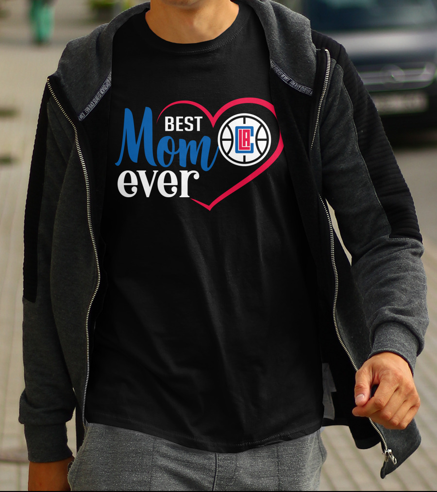 La Clippers Best Mom Ever Basketball Heart T-Shirt