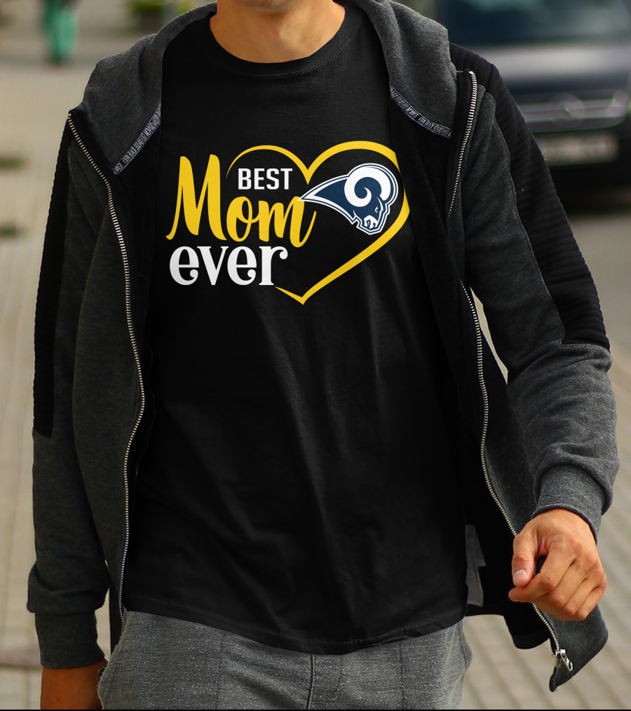 Los Angeles Rams Best Mom Ever Heart T-Shirt