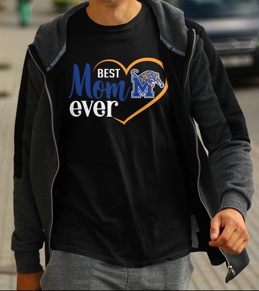 Memphis Tigers Best Mom Ever Heart T-Shirt