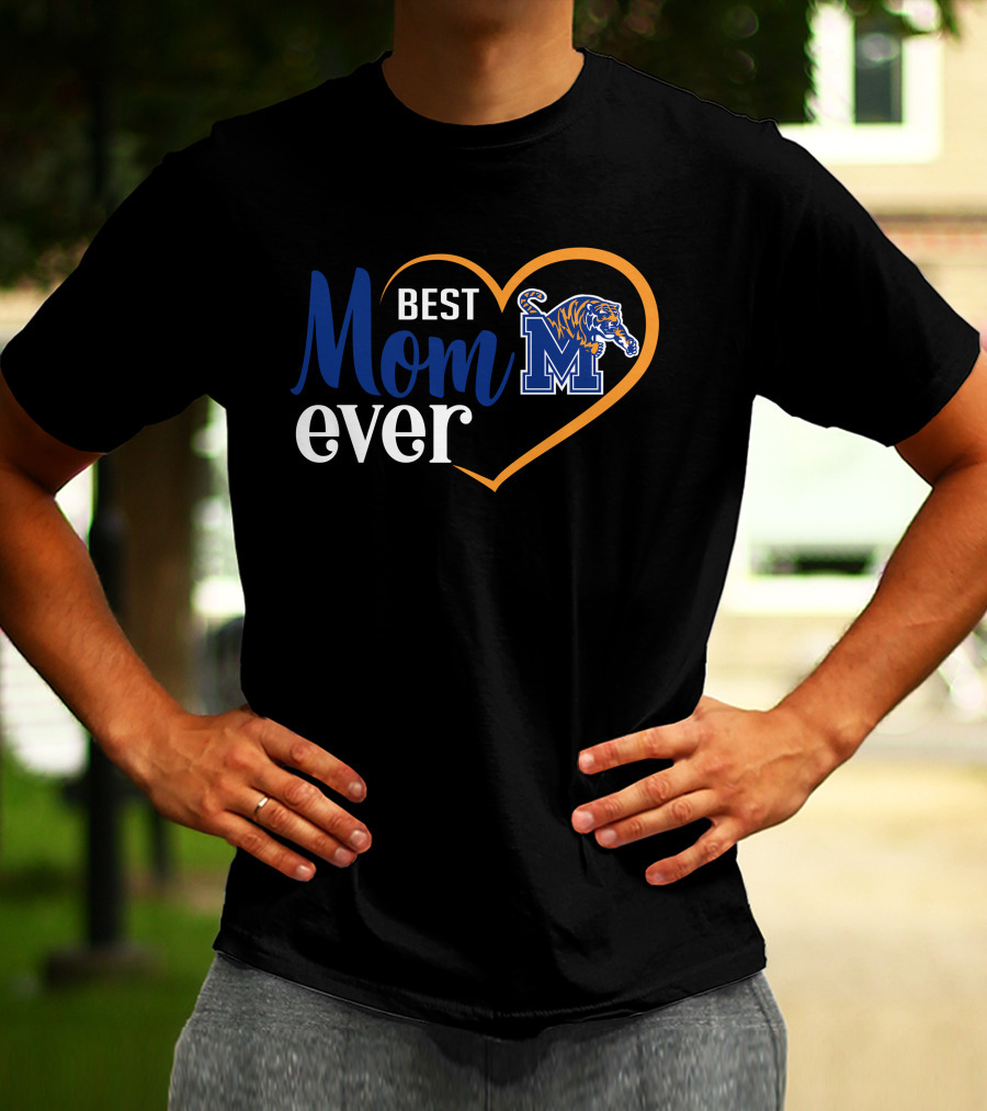 Memphis Tigers Best Mom Ever Heart T-Shirt