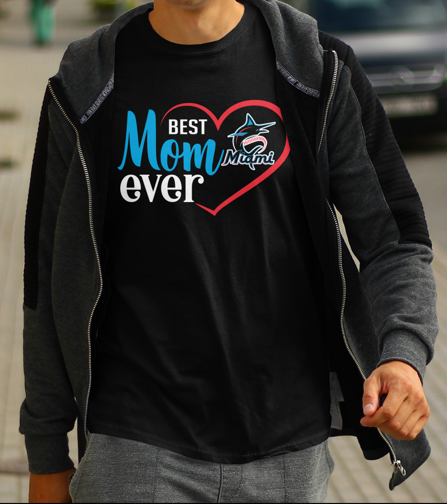Best Mom Ever Miami Marlins Heart T-Shirt
