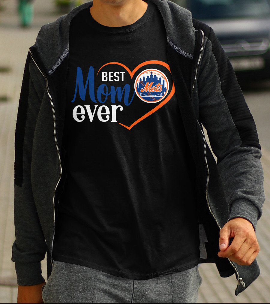 New York Mets Best Mom Ever Heart T-Shirt