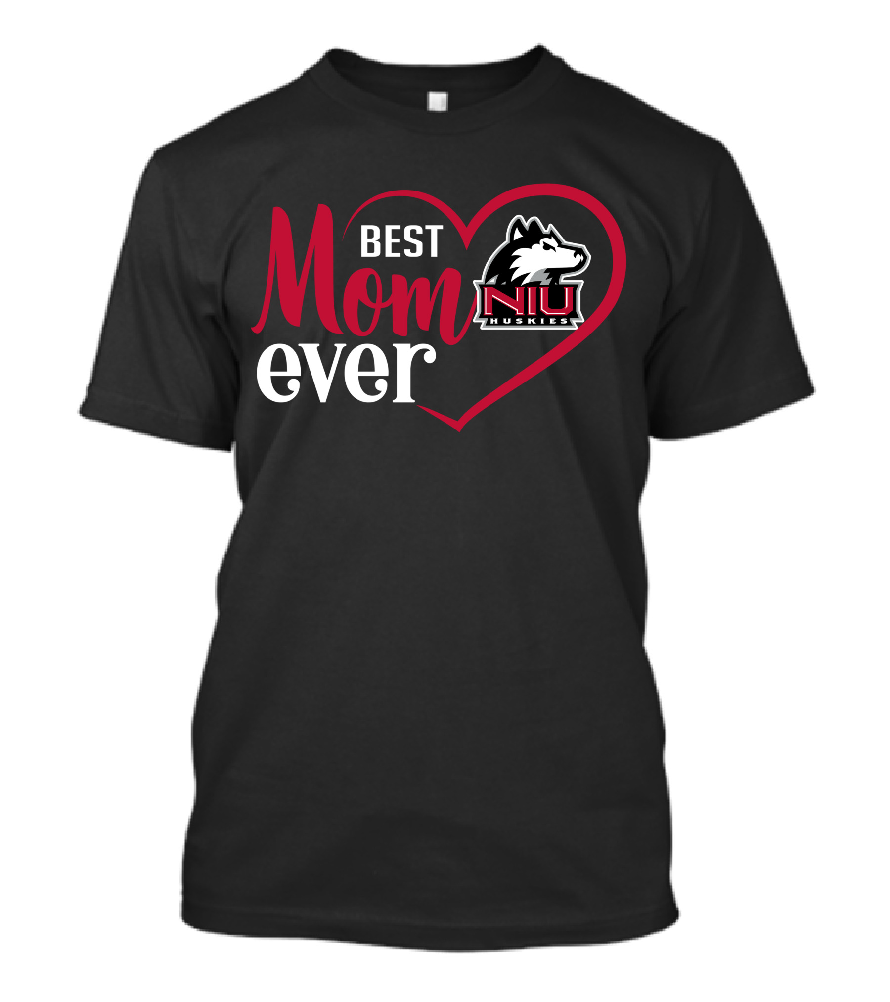 Best Mom Ever Niu Huskies Heart T-Shirt