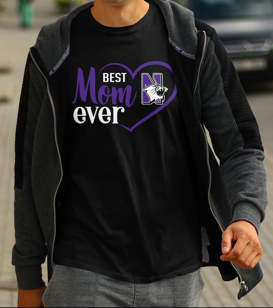 Northwestern Wildcats Best Mom Ever Heart T-Shirt