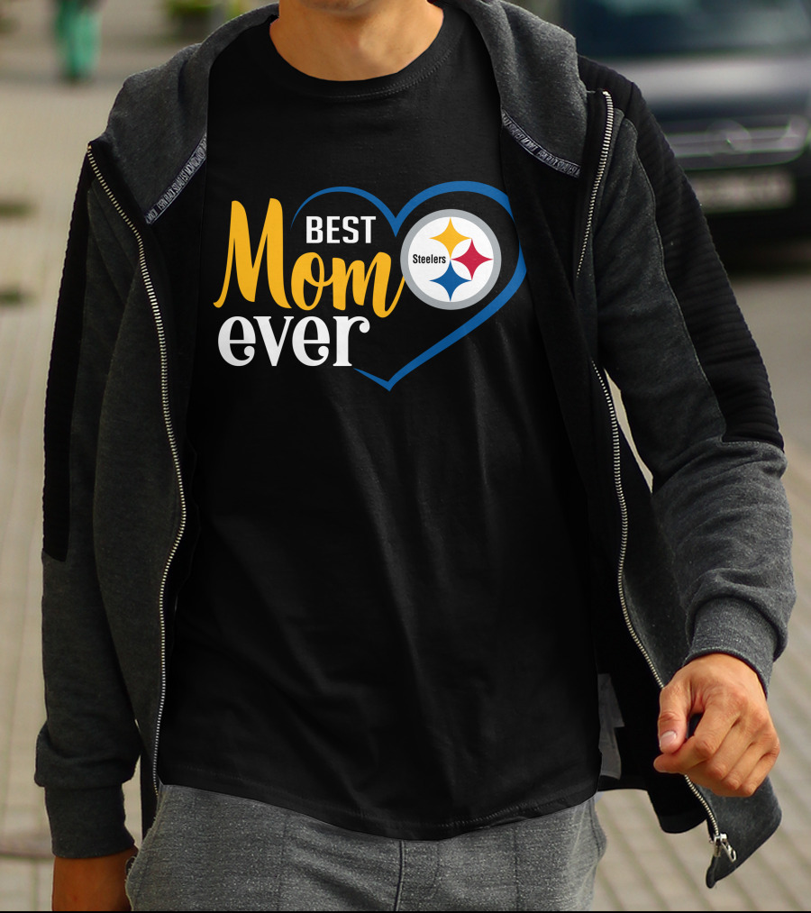 Pittsburgh Steelers Best Mom Ever Heart T-Shirt