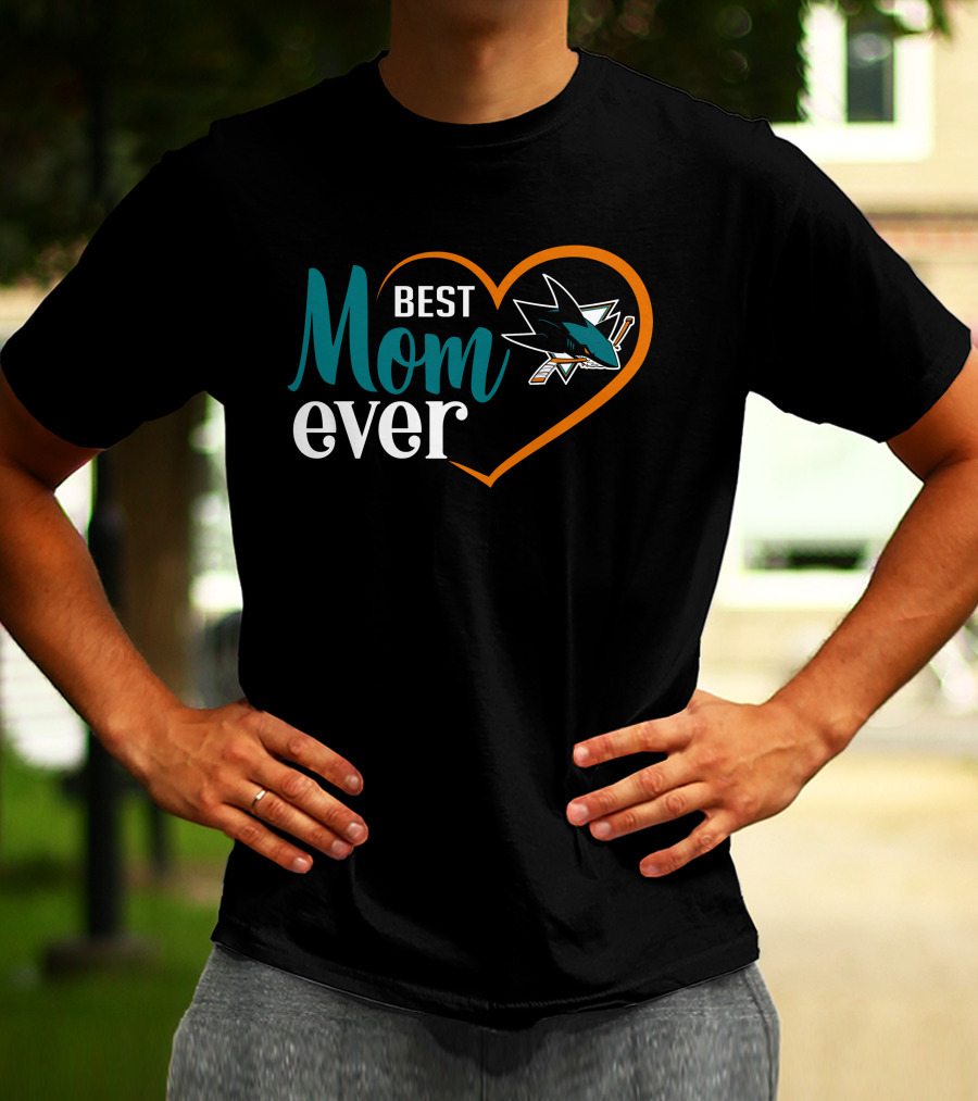 San Jose Sharks Best Mom Ever Heart T-Shirt