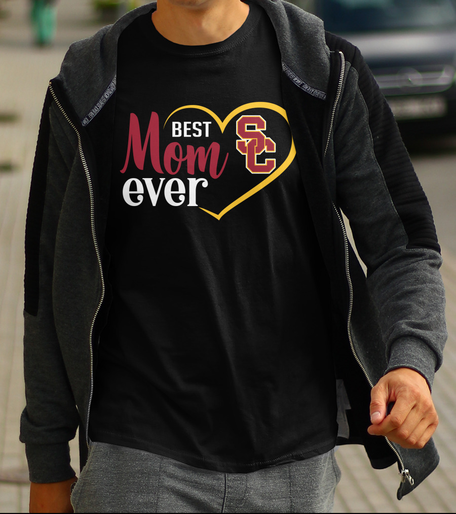 Usc Trojans Best Mom Ever Heart T-Shirt