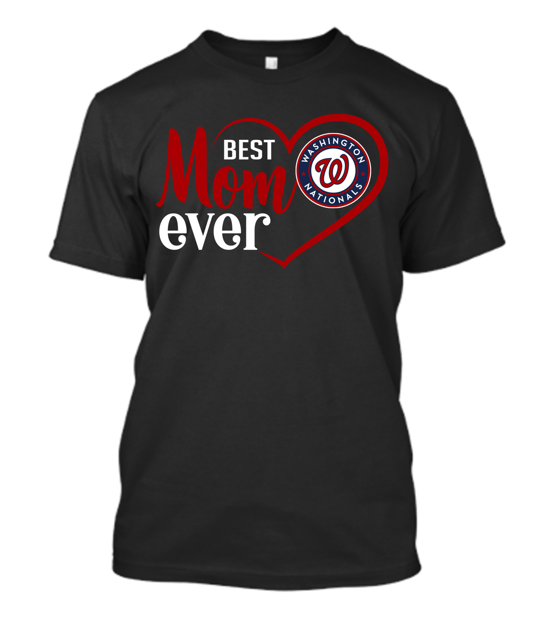 Best Mom Ever Washington Nationals Heart T-Shirt