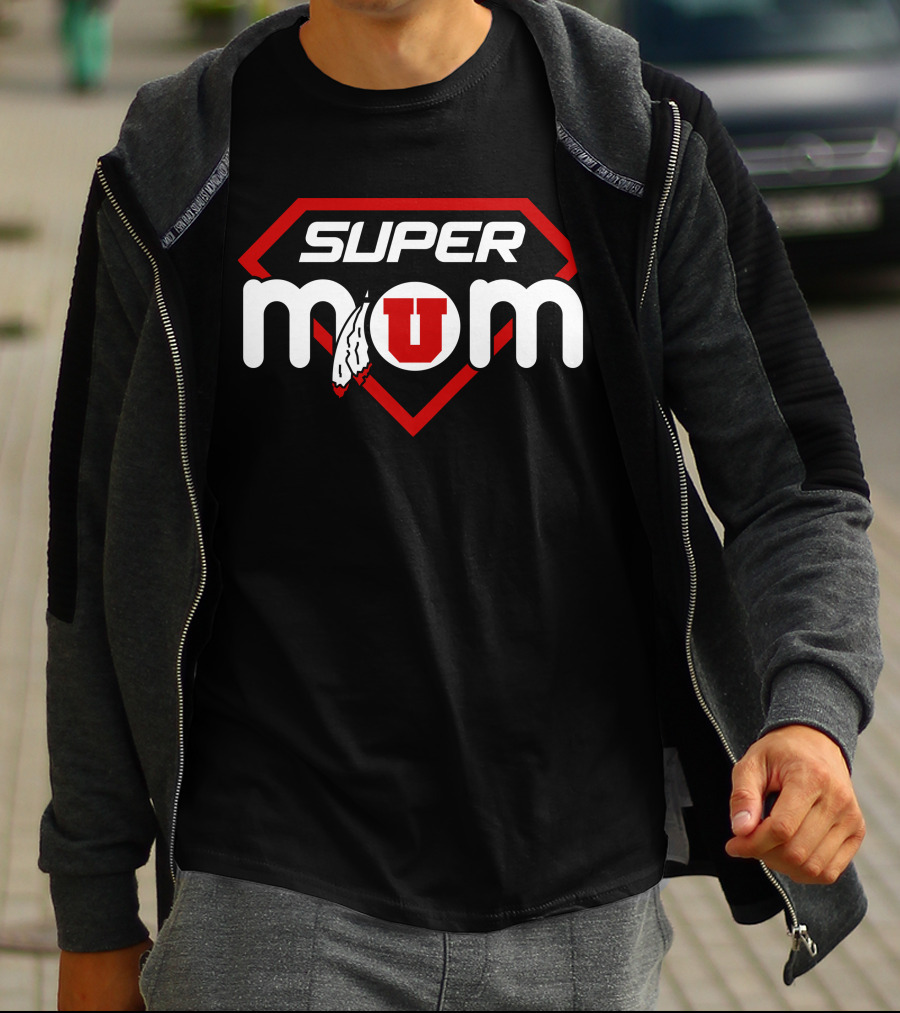 Super Mom Utah Utes U Feather T-Shirt