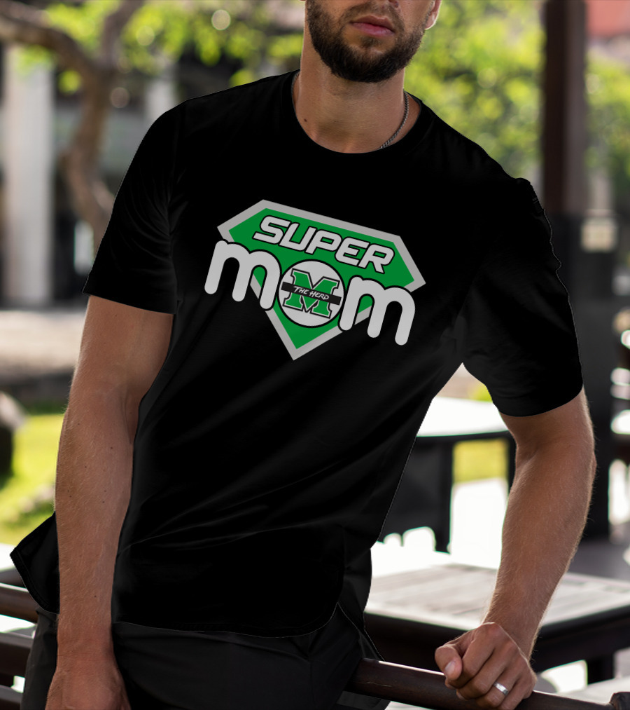 Marshall Thundering Herd Super Mom Logo With The Herd T-Shirt